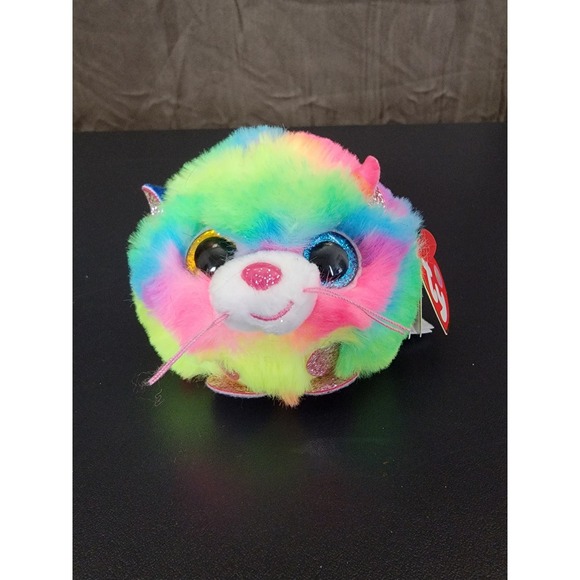 Ty Other - Ty Puffies Gizmo the Cat Plush Round Ball Stuffed Animal Multi-Color Toy
